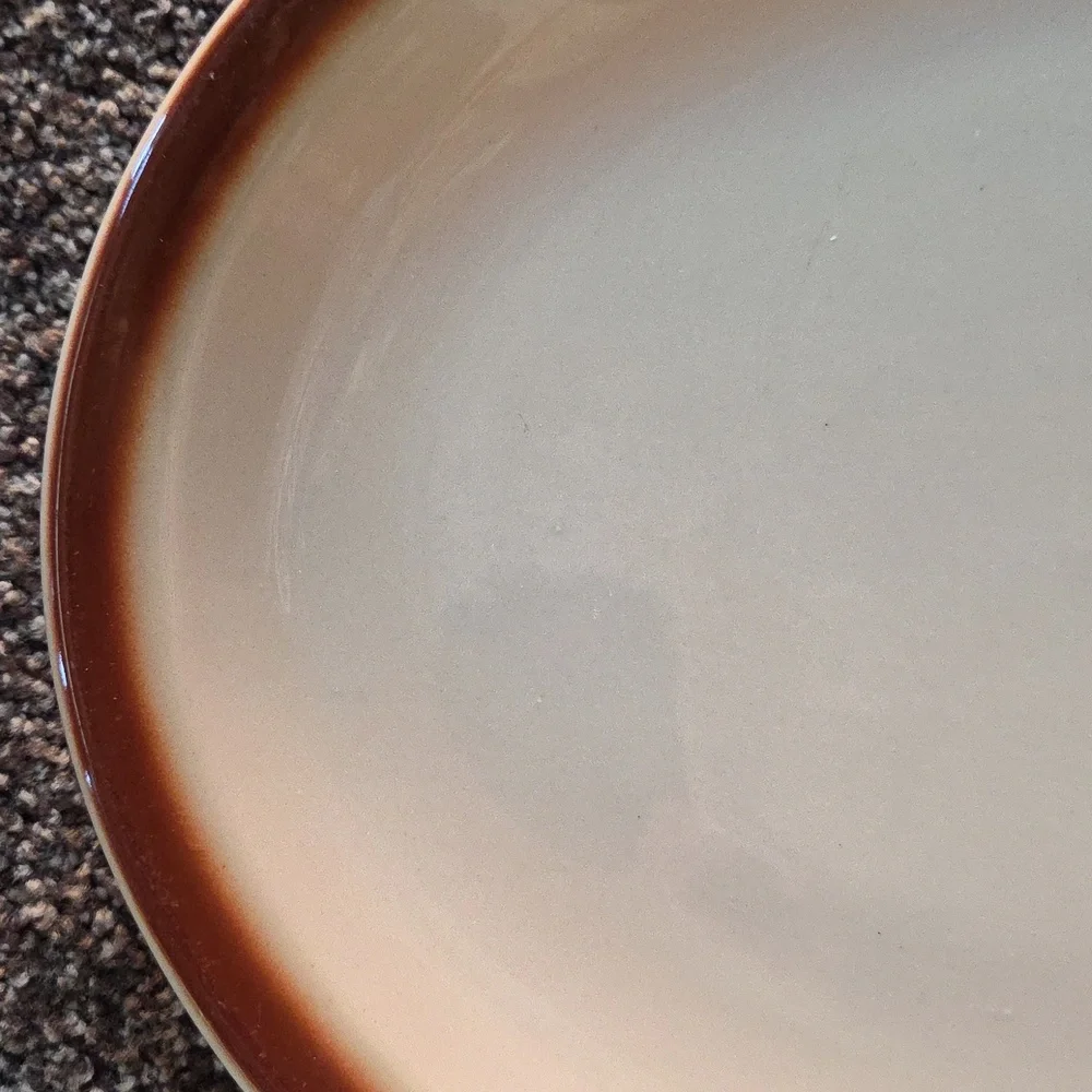 Tepco China USA Restaurant Ware Brown Oval Patter Dark Brown Edge Heavy MCM